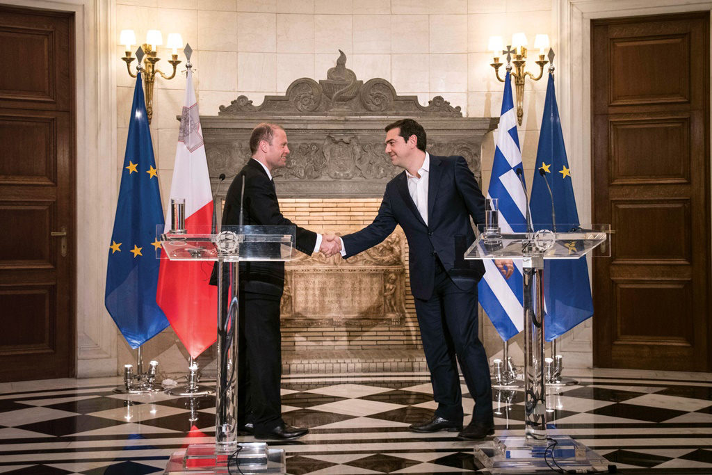 “In Greece I found someone who fully shares my view,” says Maltese PM